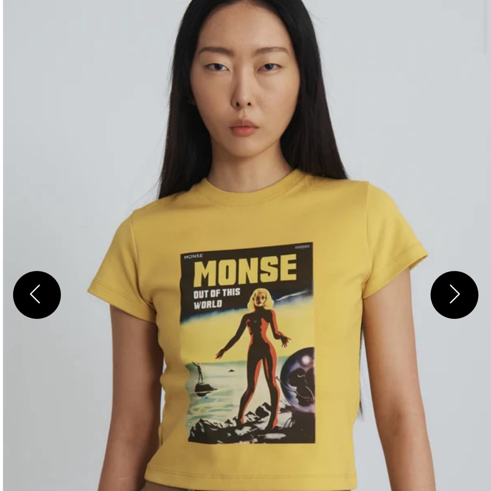 MONSE Yellow Graphic Short Sleeve Tee